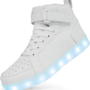 White LED Light-Up High Top Sneakers